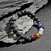 Chakra Jewelry Natural Lava Rock Bead Stretch Bracelets BJEW-JB02272-6