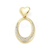 Rack Plating Brass Micro Pave Clear Cubic Zirconia Pendants KK-H474-19G-01-1