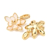 Brass Micro Pave Clear Cubic Zirconia Enamel Pendants KK-G543-08G-01-2
