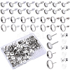 80Pcs 4 Style Flat Round 304 Stainless Steel Earring Settings STAS-SP0001-60-1