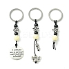 3Pcs Synthetic Coral & Wood & Alloy Keychain KEYC-JKC01007-1