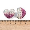 Gradient Color Heart Shaped Polymer Clay Rhinestone Beads CLAY-NH0002-03F-3