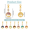14Pcs 7 Colors Chakra Natural & Synthetic Gemstone Chips Beads & Alloy Tree of Life Pendant Decorations HJEW-FH00151-2