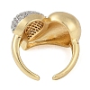 Heart Brass Micro Pave Clear Cubic Zirconia Open Cuff Ring for Women RJEW-Q819-18G-3