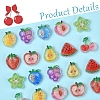 20Pcs 10 Styles Cherry/Pear/Lemon/Grape/Blueberry/Peach/Apple/Watermelon/Fruit Transparent Epoxy Resin Decoden Cabochons RESI-FS0001-93-3