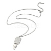 304 Stainless Steel Sport Racket Pendant Necklaces NJEW-C100-02P-1