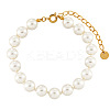 Elegant Imitation Pearl 304 Stainless Steel Round Beads Bracelets for Women IR2181-2
