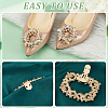 4Pcs 2 Styles Rectangle & Flower Brass Rhinestone Shoe Decorations AJEW-GA0006-93-3