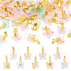 36Pcs 9 Colors Baking Paint Handmade Lampwork Pendants PALLOY-TA00157-1