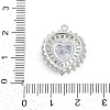 Brass Micro Pave Cubic Zirconia with Glass Pendants KK-Q026-20P-3