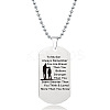 201 Stainless Steel To My Son Dog Tag Pendant Ball Chain Necklaces FS-WG527E6-03-1