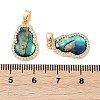 Brass Micro Pave Clear Cubic Zirconia Pendants KK-Q030-08G-2