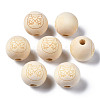 Unfinished Natural Wood European Beads WOOD-S045-149-2