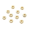 Flat Round Brass Micro Pave Clear Cubic Zirconia Spacer Beads KK-L237-016G-1