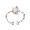Natural Moonstone Open Cuff Ring RJEW-M166-04P-A-3