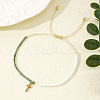 Bohemian Style Glass Seed Beads Braided Bead Bracelets EC2544-3