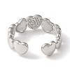 304 Stainless Steel Open Cuff Ring for Women RJEW-F166-08P-01-3