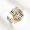 Adjustable 304 Stainless Steel Cuff Rings for Women RJEW-B150-01GP-02-3