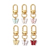 6Pcs 6 Colors Alloy Acrylic Butterfly Pendant Decorations HJEW-JM02678-1