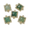 Natural Green Strawberry Quartz Faceted Square Links G-I375-03G-06-1
