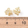 Brass with Clear Cubic Zirconia Ice Pick Pinch Bails KK-G551-01G-01-3
