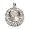 Brass Micro Pave Clear Cubic Zirconia Pendants KK-N254-118P-02-1