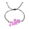 Mom & Snowflake Loom Pattern Seed Beads Bracelets for Women BJEW-Z013-22-2