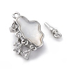 Brass Micro Pave Clear Cubic Zirconia Box Clasps KK-P291-34P-2