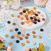 120Pcs 6 Colors 2-Hole Wood Flower Buttons BUTT-TA0001-40A-5