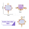 10Pcs 5 Colors Glass Connector Charms GLAA-HY0001-11-2