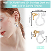 30Pcs 304 Stainless Steel & Plastic Clip-on Earring Findings STAS-BBC0004-01-2