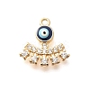 Brass Micro Pave Cubic Zirconia with Enamel Charms KK-G519-12G-02-1