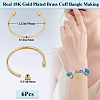 6Pcs Rack Plating Brass Cuff Bangle Making KK-BBC0013-98-2