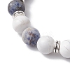 8mm Round Natural Howlite & Blue Spot Jasper Beaded Stretch Bracelets for Women BJEW-TA00529-4