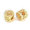 Brass Micro Pave Clear Cubic Zirconia European Beads ZIRC-F148-10G-2