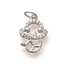 Rack Plating Brass Micro Pave Cubic Zirconia Pendants KK-H508-28P-09-1