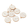 (Defective Closeout Sale: Yellowing) Alloy Enamel Pendants ENAM-XCP0001-38B-1
