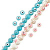 100Pcs 2 Colors Synthetic Turquoise Enamel Beads Strands G-SC0002-81-1