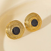 304 Stainless Steel Flat Round Stud Earrings DV1097-3-1