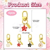 Alloy Enamel Flower Pendant Decorations HJEW-YW00003-7