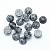 Natural Snowflake Obsidian Cabochons G-P393-R55-4MM-1
