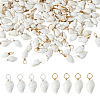 120Pcs 2 Colors Natural Trumpet Shell Pendants PALLOY-AB00236-1