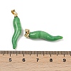 Handmade Lampwork with Brass Pendants KK-Q095-02B-02-3