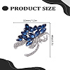 1Pc  Flower Zine Alloy Rhinestone Brooches JEWB-LP0004-28-2