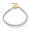 Polyester Cord Braided Bracelet Makings MAK-Z003-01G-02-1