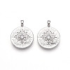 Brass Micro Pave Cubic Zirconia Pendants ZIRC-T016-19P-1