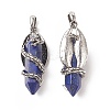 Natural Lapis Lazuli Pointed Pendants G-C051-01A-3