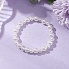 Kids ABS Plastic Imitation Pearl Round Beads Stretch Bracelets BJEW-JB11558-03-1