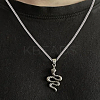 5Pcs 1MM 304 Stainless Steel Round Snake Chain Necklaces NJEW-LP0003-39-3