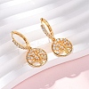 Tree Brass Micro Pave Clear Cubic Zirconia Hoop Earrings EJEW-F384-01G-2